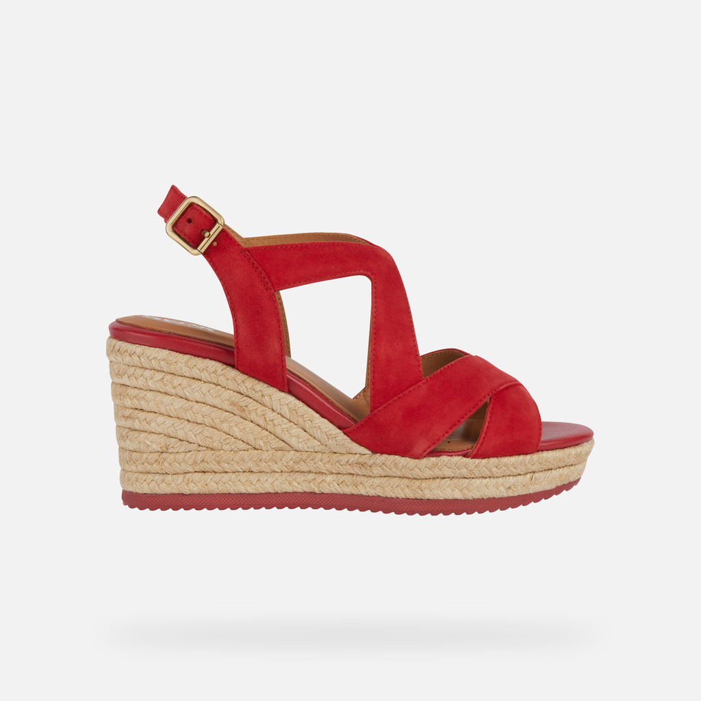 Geox PONZA Women s red Wedge Sandals Geox