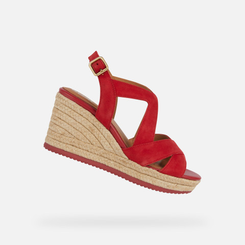 Geox PONZA Women s red Wedge Sandals Geox