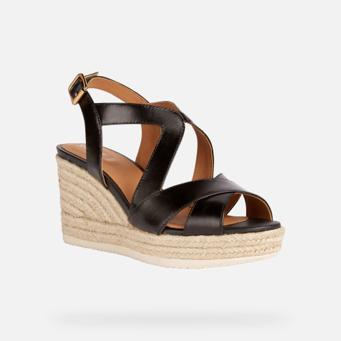 wedge sandals PONZA WOMAN Black - image number 2 | GEOX