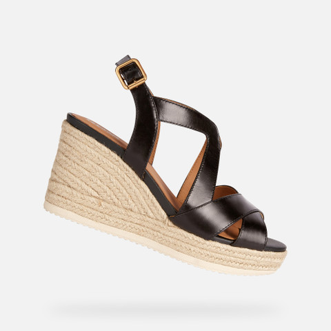 wedge sandals PONZA WOMAN Black - image number 0 | GEOX