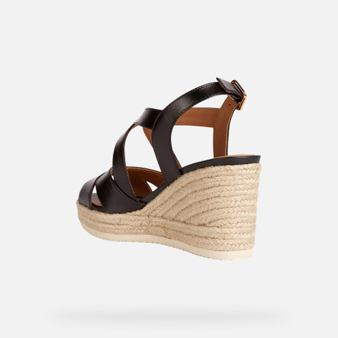 wedge sandals PONZA WOMAN Black - image number 3 | GEOX