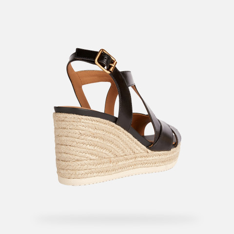 wedge sandals PONZA WOMAN Black - image number 4 | GEOX