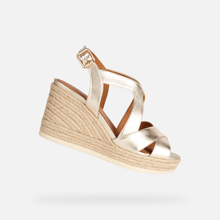 Wedge sandals PONZA WOMAN Light Gold | GEOX
