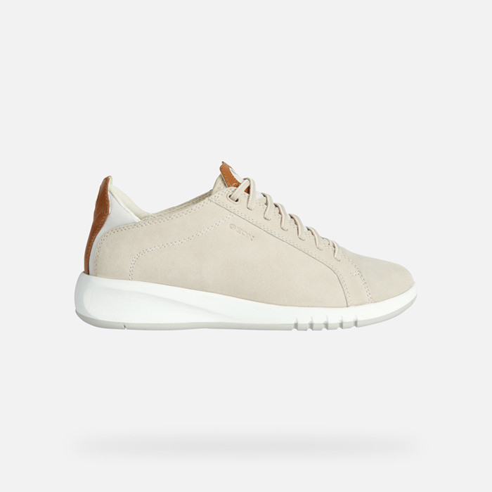 Low top sneakers AERANTIS WOMAN Off White/Camel | GEOX