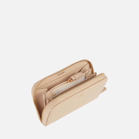 Wallet with zip WALLET WOMAN Off White - image number 3 | GEOX