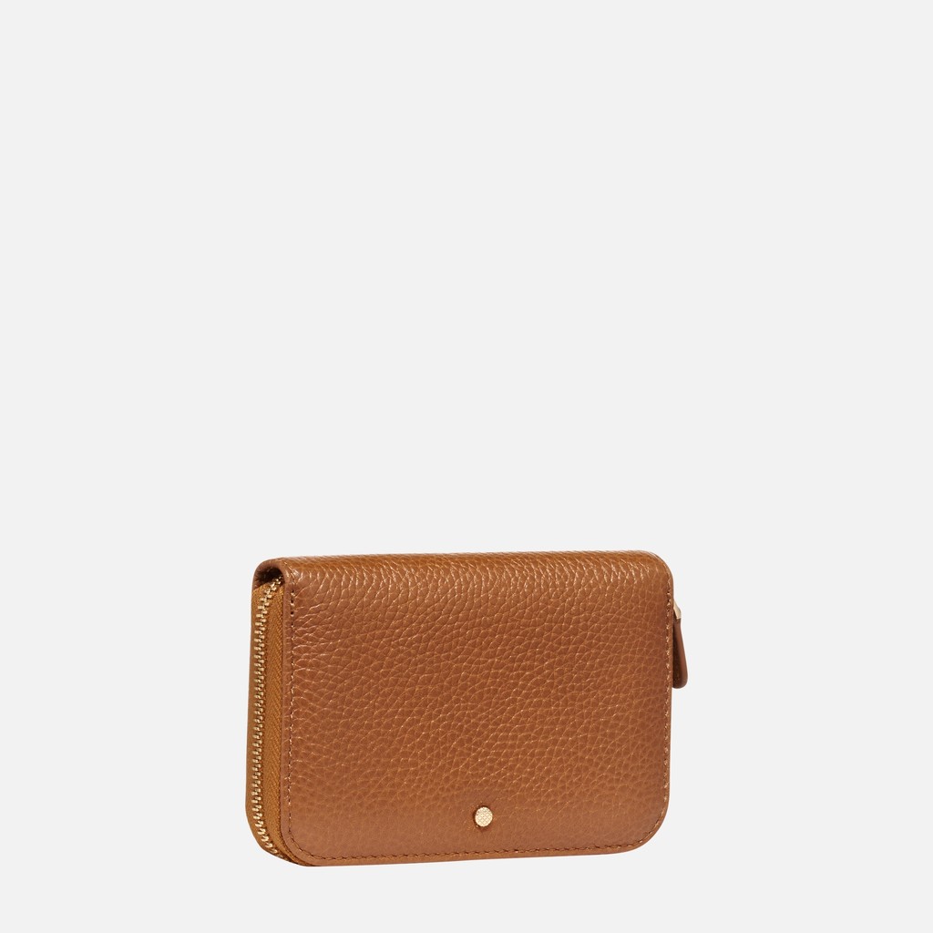 Wallet with zip WALLET WOMAN Cognac - image number 1 | GEOX