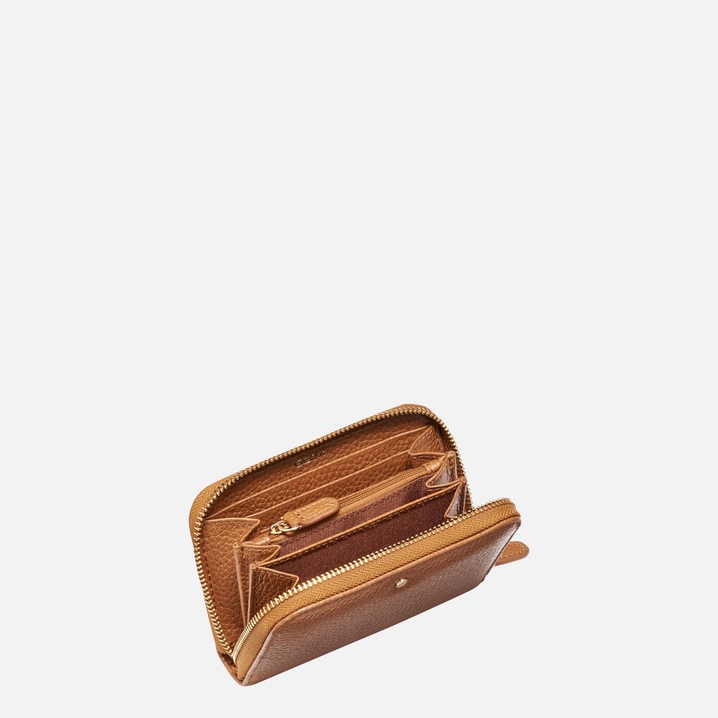Wallet with zip WALLET WOMAN Cognac - image number 3 | GEOX