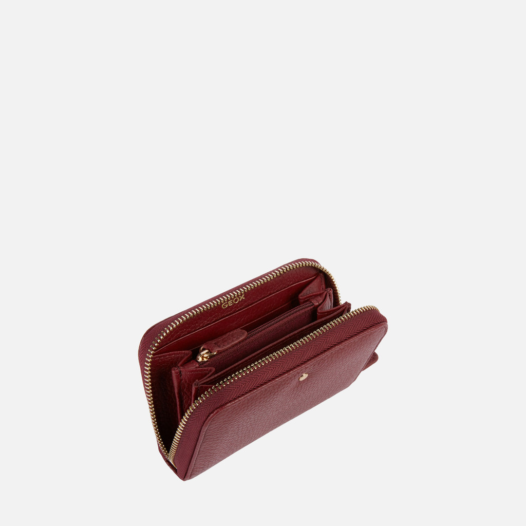 Wallet with zip WALLET WOMAN Bordeaux - image number 3 | GEOX