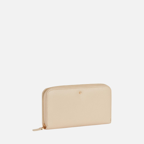 Wallet with zip WALLET WOMAN Off White - image number 1 | GEOX