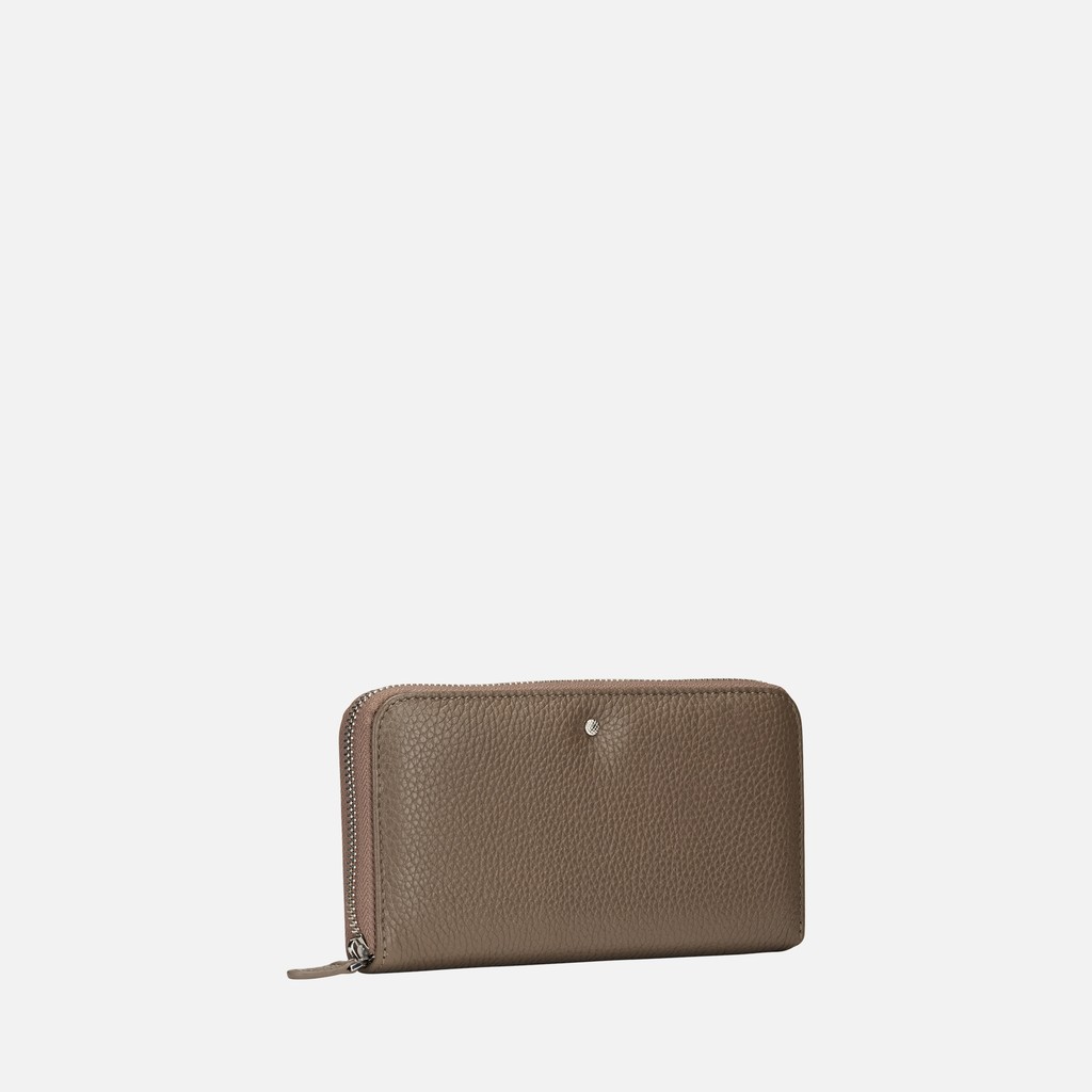Cartera con cremallera WALLET MUJER Gris pardo - image number 1 | GEOX