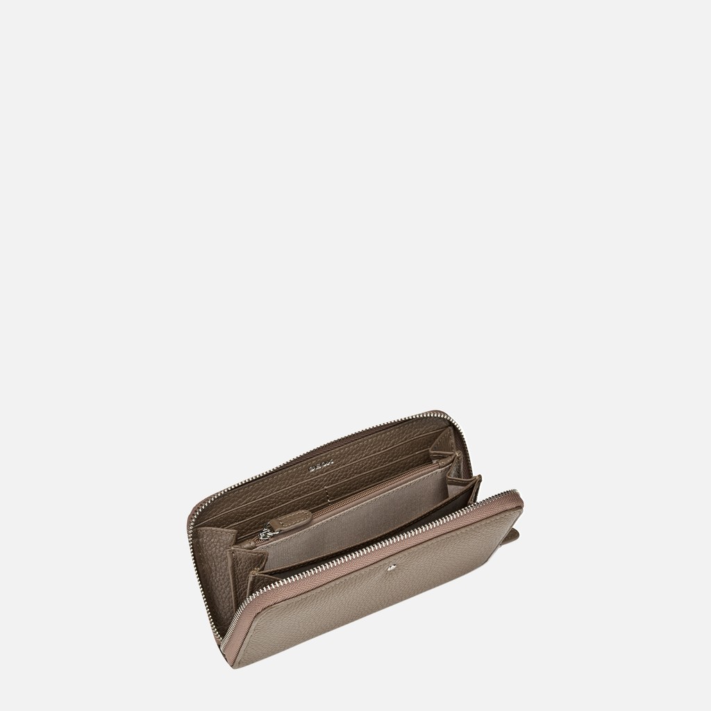 Cartera con cremallera WALLET MUJER Gris pardo - image number 3 | GEOX