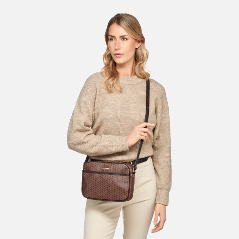 cross-body bag CELESTYE WOMAN Dark Brown - image number 6 | GEOX