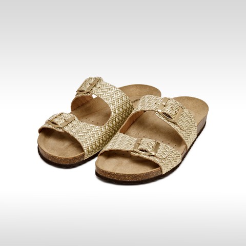 Slides shoes BRIONIA WOMAN Light Gold - image number 2 | GEOX