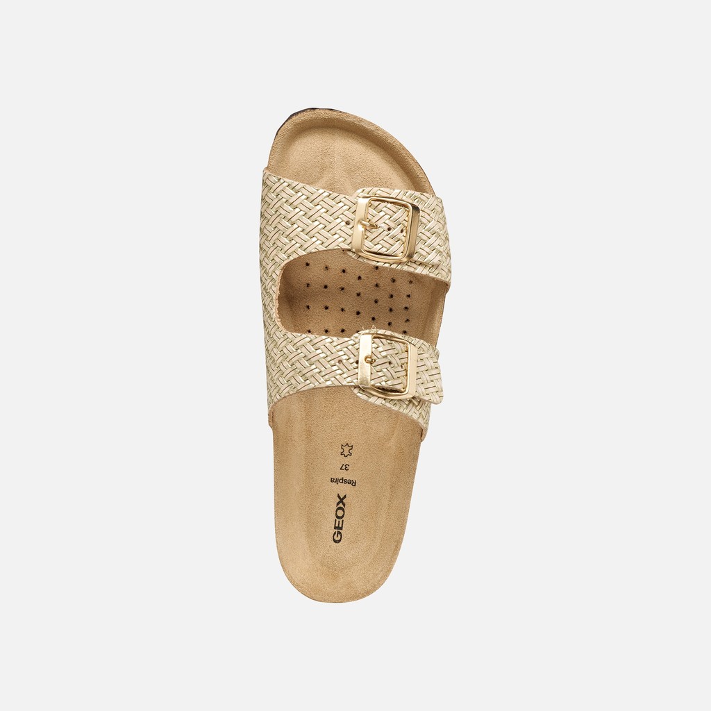 Mules BRIONIA FEMME Or clair - image number 5 | GEOX