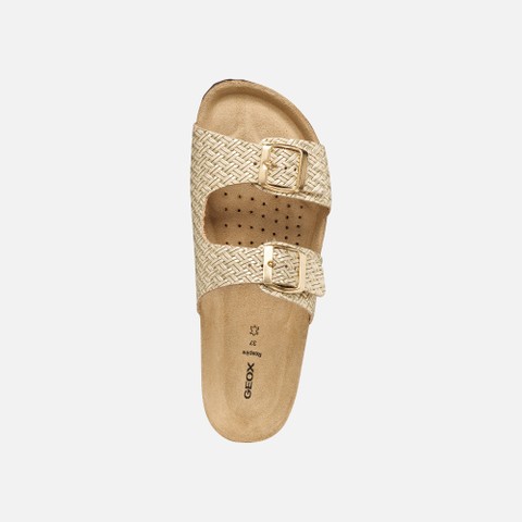 Mules BRIONIA FEMME Or clair - image number 5 | GEOX