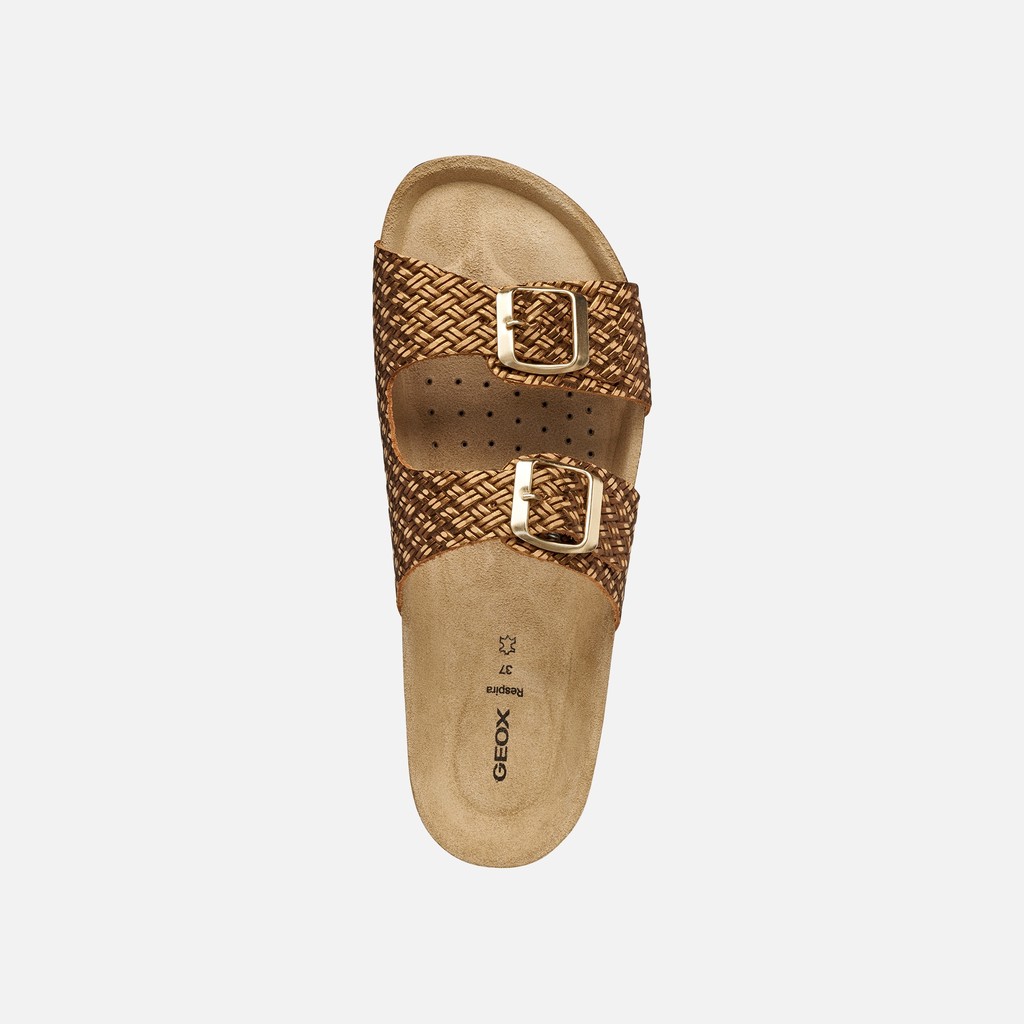 Slides shoes BRIONIA WOMAN Bronze - image number 5 | GEOX