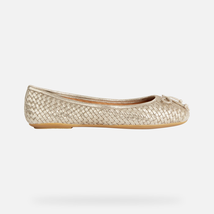 Brace nyhed Af Gud Geox® PALMARIA: Women's Gold Leather Ballerina Flats | Geox ® Online Store