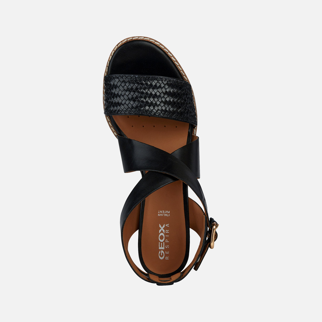 Geox best sale black sandals