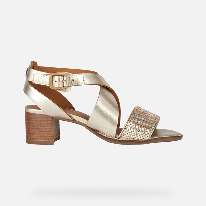 Medium-heeled sandals SOZY MID WOMAN Light Gold | GEOX