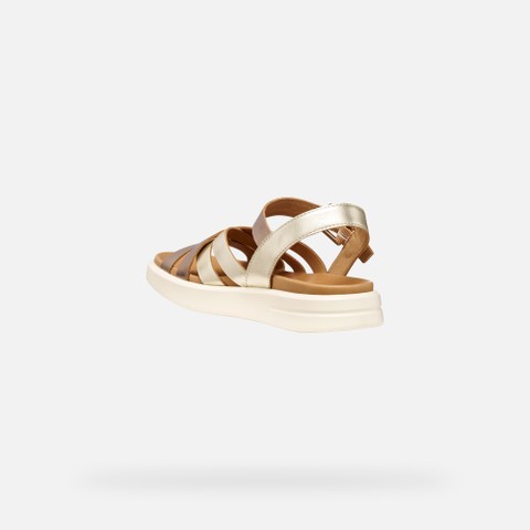 Flat sandals XAND 2S WOMAN Dark Beige/Light Gold - image number 3 | GEOX