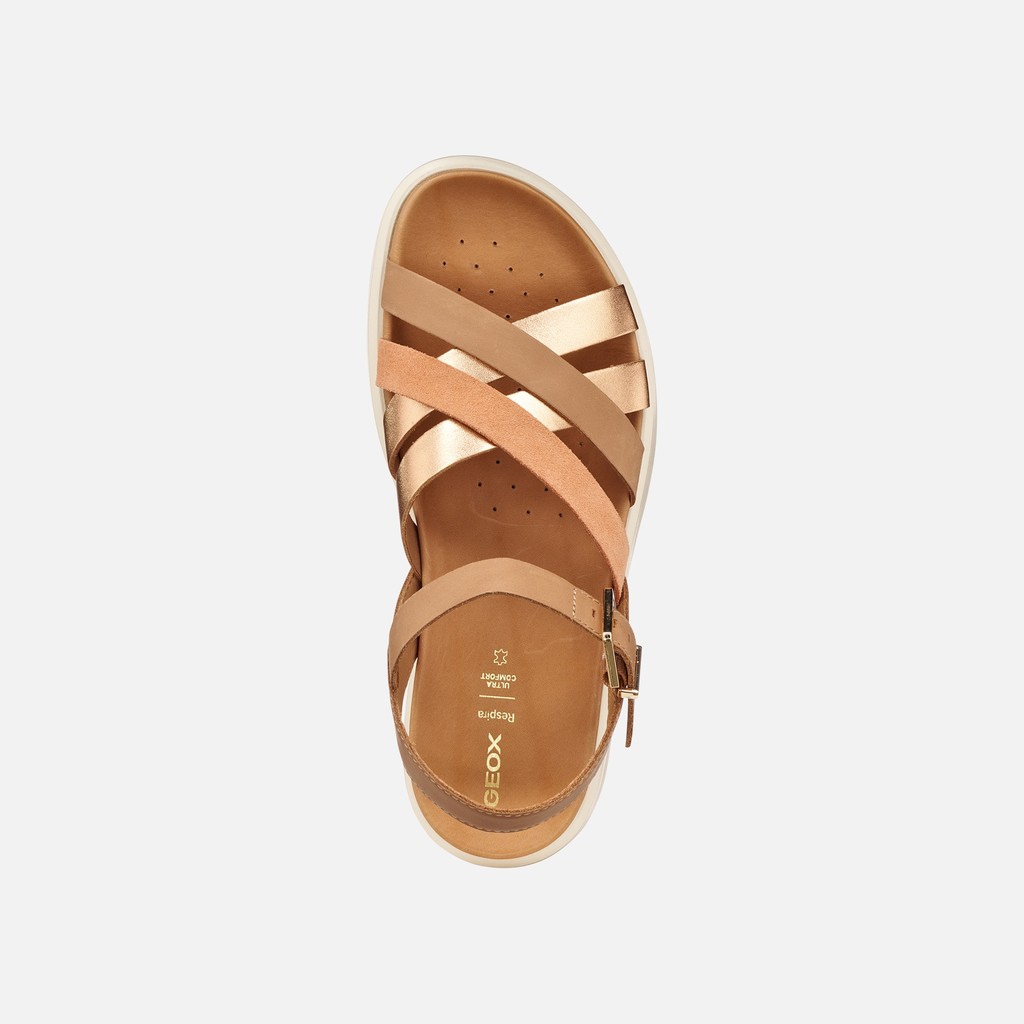Flat sandals XAND 2S WOMAN Beige/Peach - image number 5 | GEOX