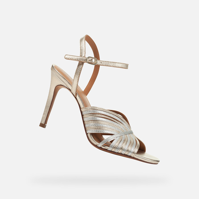 High-heeled sandals ZAFFIRIA WOMAN Gold/Silver | GEOX
