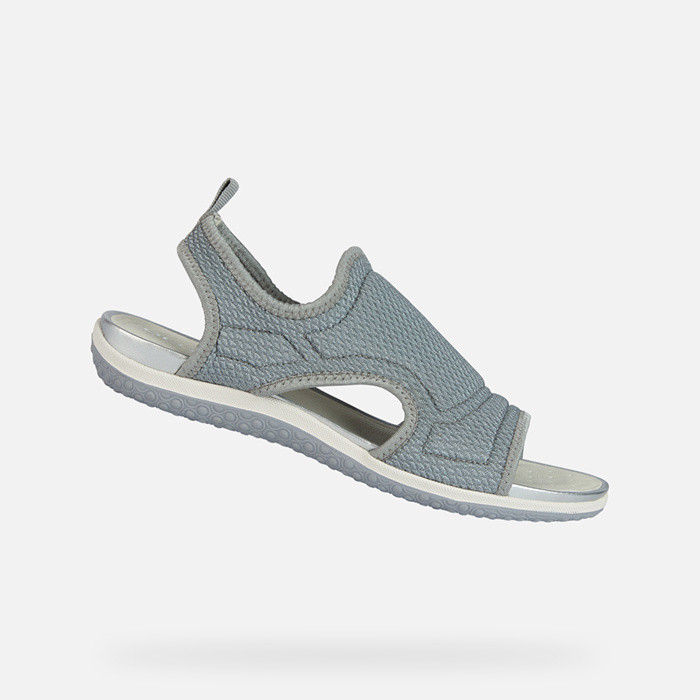 Flat sandals SANDAL VEGA WOMAN Light Grey | GEOX