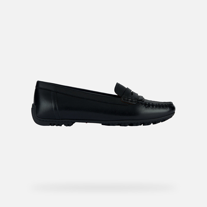 Leather loafers KOSMOPOLIS + GRIP WOMAN Black | GEOX