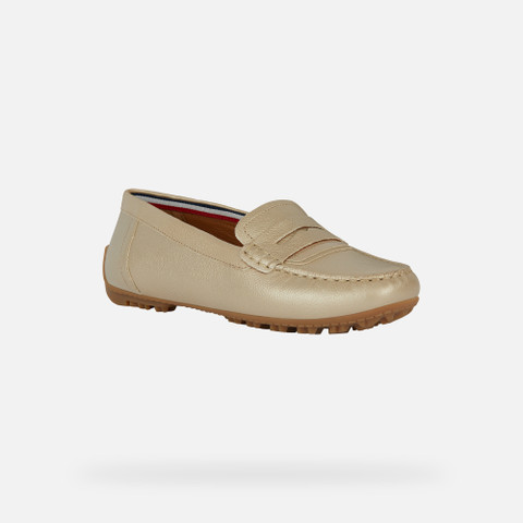 leather loafers KOSMOPOLIS + GRIP WOMAN Light Gold - image number 2 | GEOX
