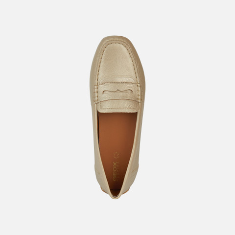 leather loafers KOSMOPOLIS + GRIP WOMAN Light Gold - image number 5 | GEOX