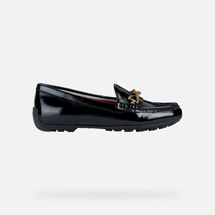 Leather loafers KOSMOPOLIS + GRIP WOMAN Black | GEOX