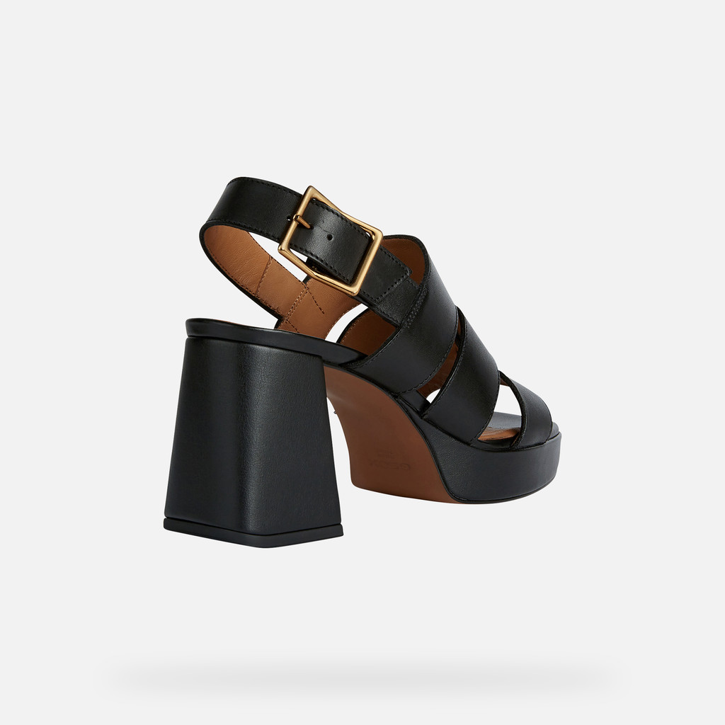 Geox® SOLEDEA: Women's Black High-Heeled Sandals | Geox