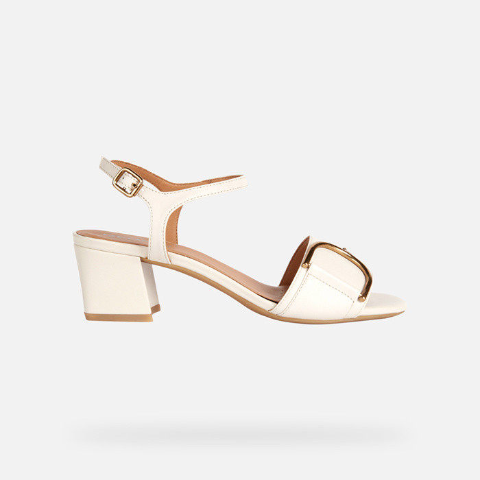 Medium-heeled sandals NEW ERAKLIA 50 WOMAN Off White | GEOX