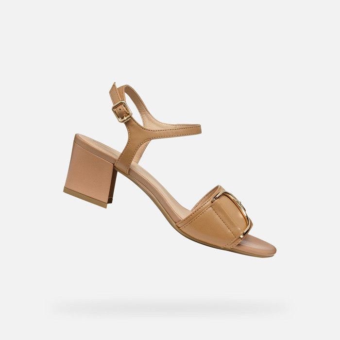 Medium-heeled sandals NEW ERAKLIA 50 WOMAN Beige | GEOX