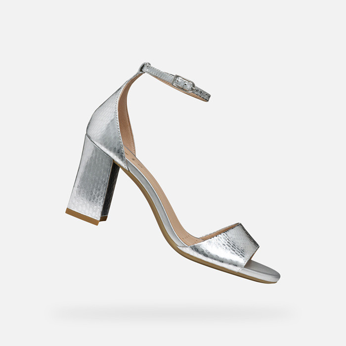 High-heeled sandals NEW ERAKLIA 80 WOMAN Silver | GEOX