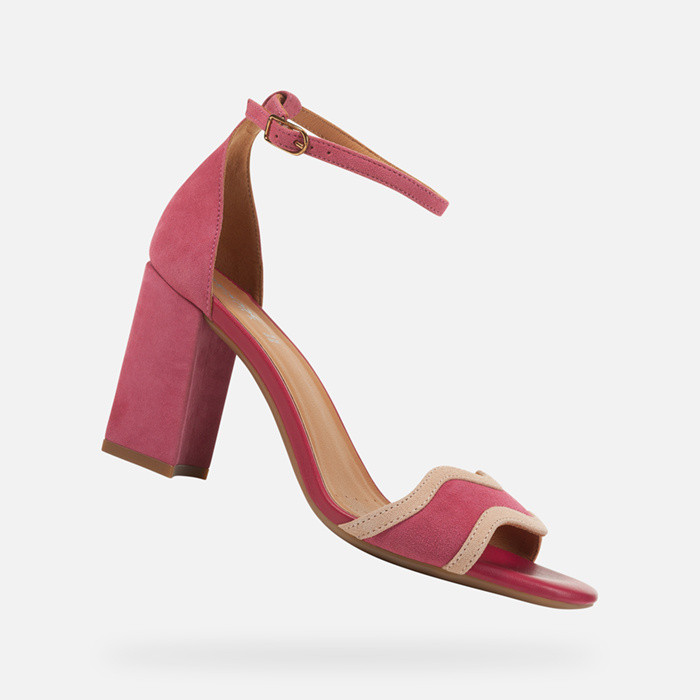 High-heeled sandals NEW ERAKLIA 80 WOMAN Cyclamen/Beige | GEOX