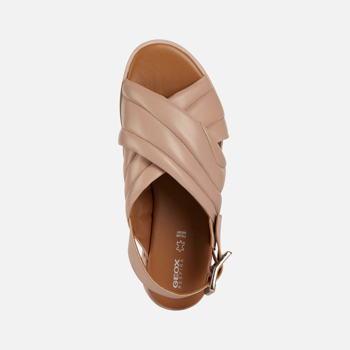 Geox® NAILEEN: Women's Nude Flat Sandals | Geox ® Online Store