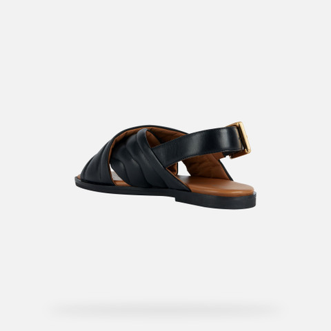 Geox® NAILEEN: Women's Black Flat Sandals | Geox ® Online