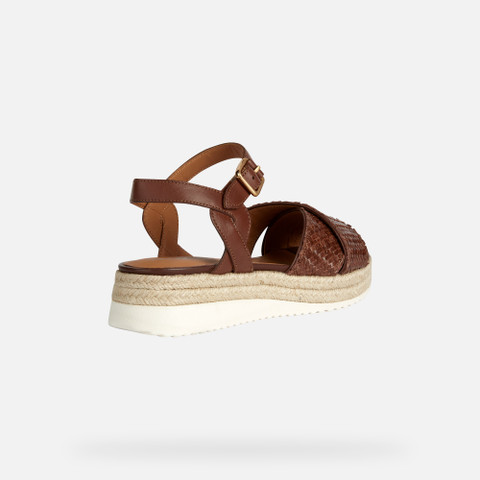 Geox® EOLIE: Women's Brown Platform Sandals | Geox ® Online Store