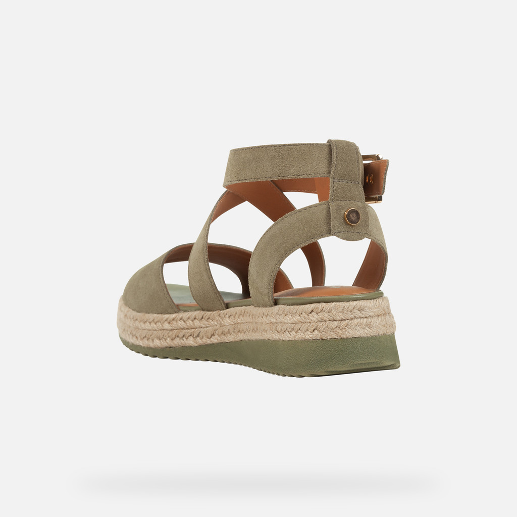 Geox® EOLIE: Pistachio Platform Sandals for Women | Geox ® Online Store