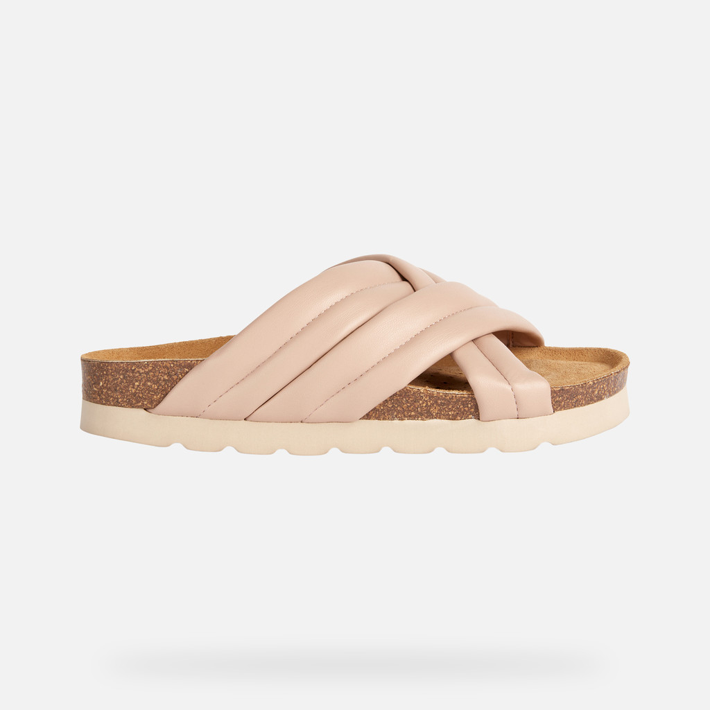 Geox® BRIONIA HIGH: Women's Nude Slides Shoes | Geox ® Online Store