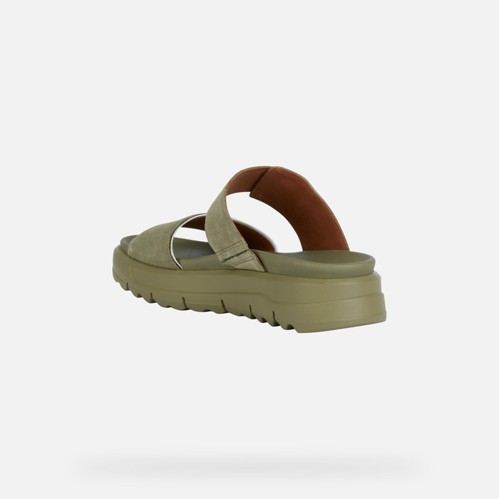 Geox® XAND 2.1S: Women's Pistachio Slides Shoes | Geox