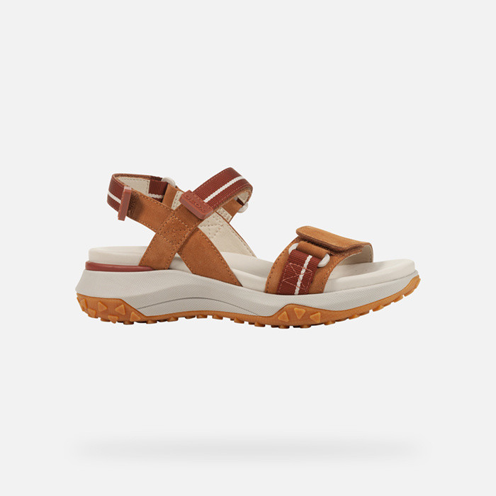 Platform sandals SORAPIS + GRIP WOMAN Camel/Rust | GEOX