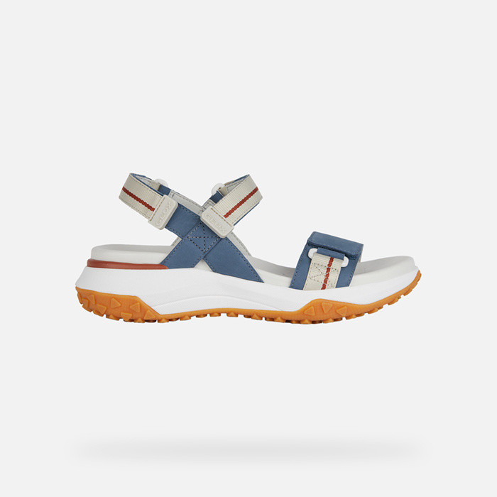 Sandálias de plataforma SORAPIS + GRIP MULHER Azul acinzentado/Branco leite | GEOX