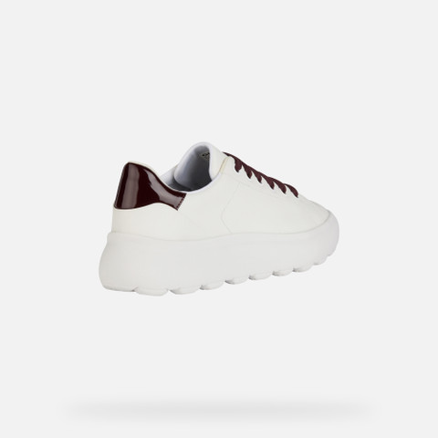 Low Top Sneakers SPHERICA EC4.1 WOMAN White/Dark Burgundy - image number 4 | GEOX