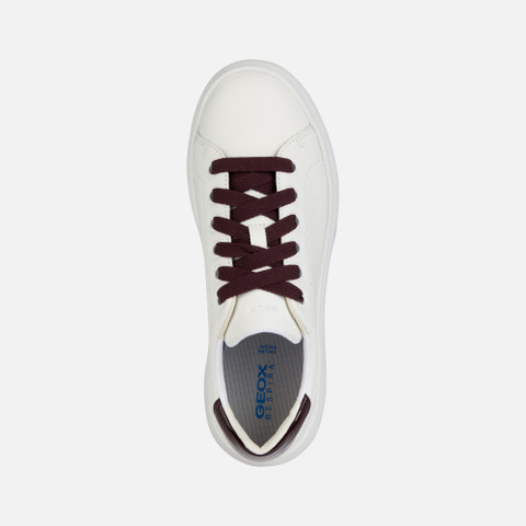 Low Top Sneakers SPHERICA EC4.1 WOMAN White/Dark Burgundy - image number 5 | GEOX