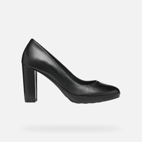 Black platform court shoes best sale