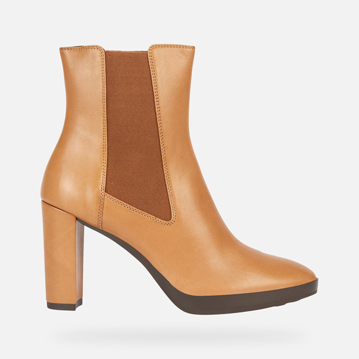 High-heel ankle boots WALK PLEASURE 85 WOMAN Light Brown | GEOX