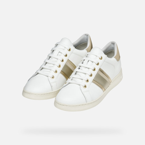 Low top sneakers JAYSEN WOMAN White/Light Gold - image number 8 | GEOX