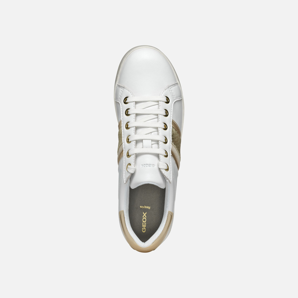 Low top sneakers JAYSEN WOMAN White/Light Gold - image number 6 | GEOX